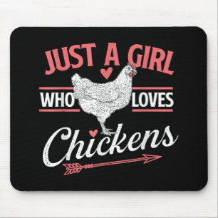 Just A Girl Who Loves Chickens - Chicken Lover Pou Mouse Mat
