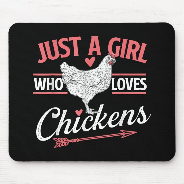 Just A Girl Who Loves Chickens - Chicken Lover Pou Mouse Mat (Front)