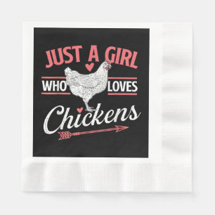 Just A Girl Who Loves Chickens - Chicken Lover Pou Napkin