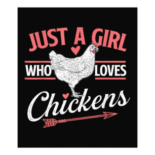 Just A Girl Who Loves Chickens - Chicken Lover Pou Photo Print