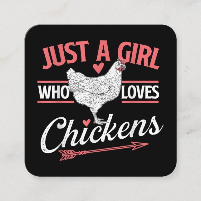 Just A Girl Who Loves Chickens - Chicken Lover Pou Square Business Card (Front)