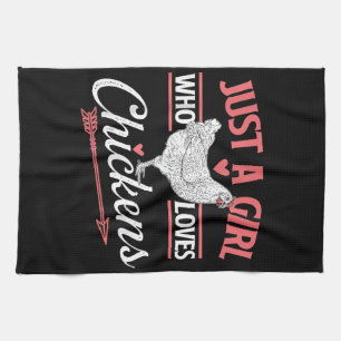 Just A Girl Who Loves Chickens - Chicken Lover Pou Tea Towel