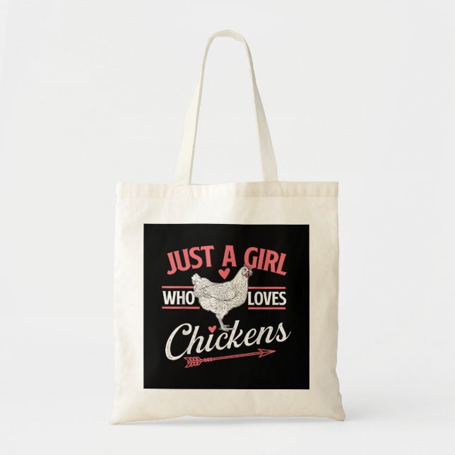 Just A Girl Who Loves Chickens - Chicken Lover Pou Tote Bag (Front)