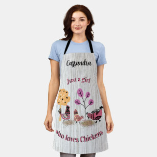 Just A Girl Who Loves Chickens Country Folk Art    Apron