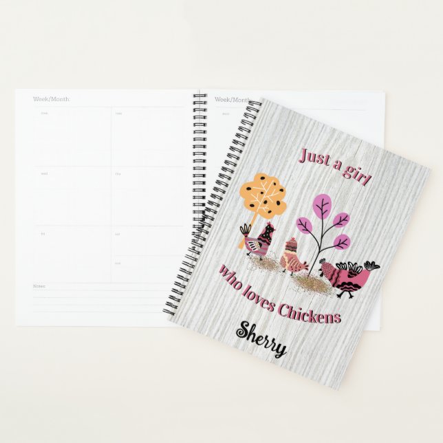 Just A Girl Who Loves Chickens Country Folk Art    Planner (Display)