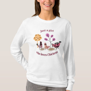 Just A Girl Who Loves Chickens Country Folk Art  T-Shirt