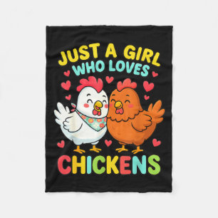 Just A Girl Who Loves Chickens Cute Chicken Lover  Fleece Blanket