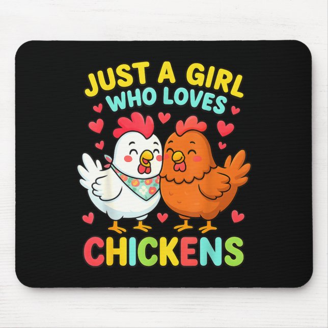 Just A Girl Who Loves Chickens Cute Chicken Lover  Mouse Mat (Front)