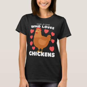 Just A Girl Who Loves Chickens  Cute Poultry  Kids T-Shirt