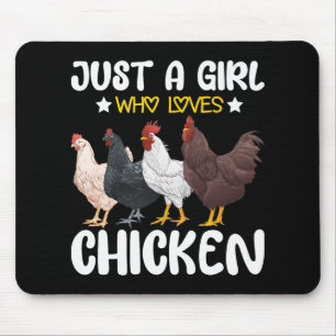 Just A Girl Who Loves Chickens Farm Lover Cute Chi Mouse Mat
