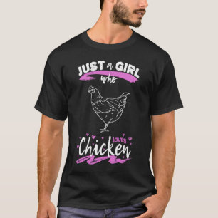 Just A Girl Who Loves Chickens  Farming  for Youth T-Shirt