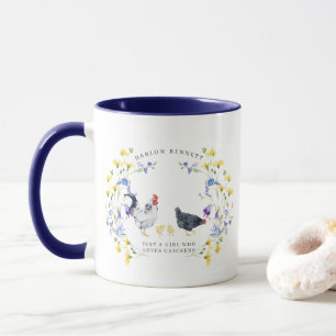 Just a Girl Who Loves Chickens   Monogram Mug