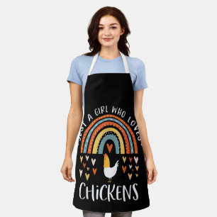 Just A Girl Who Loves Chickens Rainbow Gifts Poult Apron
