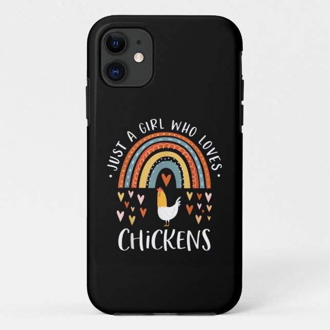 Just A Girl Who Loves Chickens Rainbow Gifts Poult Case-Mate iPhone Case (Back)