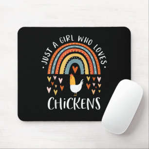 Just A Girl Who Loves Chickens Rainbow Gifts Poult Mouse Mat