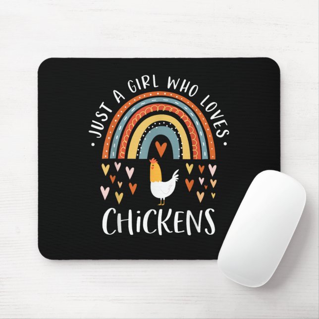 Just A Girl Who Loves Chickens Rainbow Gifts Poult Mouse Mat (With Mouse)