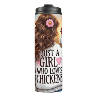 Just a Girl Who Loves Chickens Thermal Tumbler