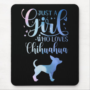Just A Girl Who Loves Chihuahua Dog Owner Lady Mouse Mat