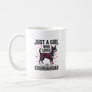 Just A Girl Who Loves Chihuahuas Vintage Dog Desig Coffee Mug
