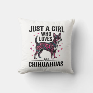 Just A Girl Who Loves Chihuahuas Vintage Dog Desig Cushion