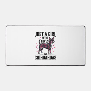 Just A Girl Who Loves Chihuahuas Vintage Dog Desig Desk Mat