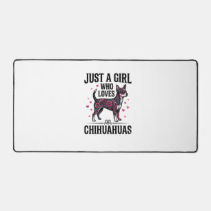 Just A Girl Who Loves Chihuahuas Vintage Dog Desig Desk Mat