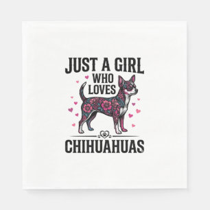 Just A Girl Who Loves Chihuahuas Vintage Dog Desig Napkin