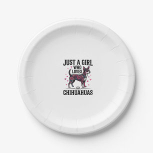 Just A Girl Who Loves Chihuahuas Vintage Dog Desig Paper Plate