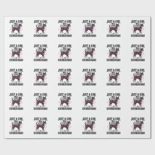 Just A Girl Who Loves Chihuahuas Vintage Dog Desig Wrapping Paper