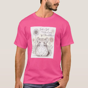 Just a Girl Who Loves Chinchillas Floral Watercolo T-Shirt