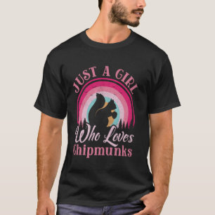 Just A Girl Who Loves Chipmunks Women Girls Vintag T-Shirt