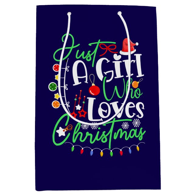 Just A Girl Who Loves Christmas-64714 Medium Gift Bag (Front)