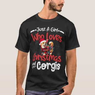 Just A Girl Who Loves Christmas And Corgis Funny S T-Shirt