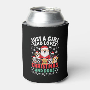 Just A Girl Who Loves Christmas And Dogs Holiday X Can Cooler
