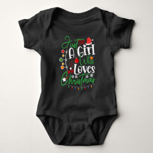 Just A Girl Who Loves Christmas Baby Bodysuit