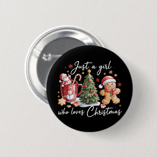 Just A Girl who Loves Christmas Coquette Bow 6 Cm Round Badge