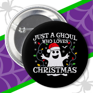 Just A Girl Who Loves Christmas Funny Halloween 6 Cm Round Badge