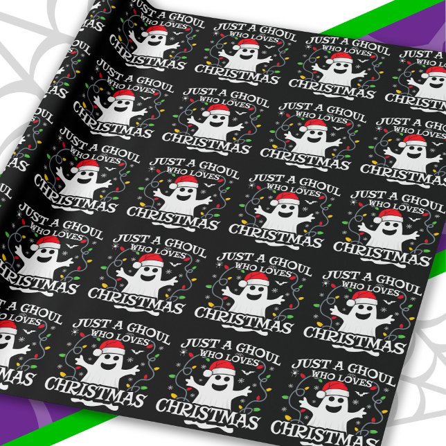 Just A Girl Who Loves Christmas Funny Halloween Wrapping Paper (Creator Uploaded)