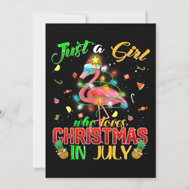 Just A Girl Who Loves Christmas In July Cute Flami Invitation (Front)