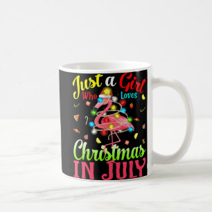 Just A Girl Who Loves Christmas In July Flamingo Coffee Mug