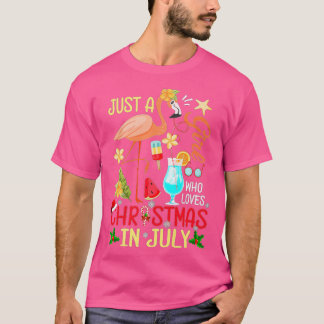 Just A Girl Who Loves Christmas In July  Girls Sum T-Shirt