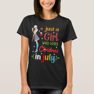 Just A Girl Who Loves Christmas In July Golf Lover T-Shirt