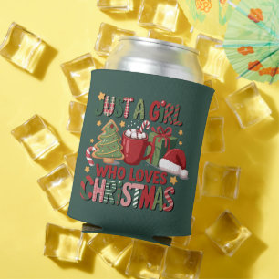Just A Girl Who Loves Christmas Lover Holiday Can Cooler