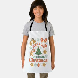 Just a Girl Who Loves Christmas Retro Apron