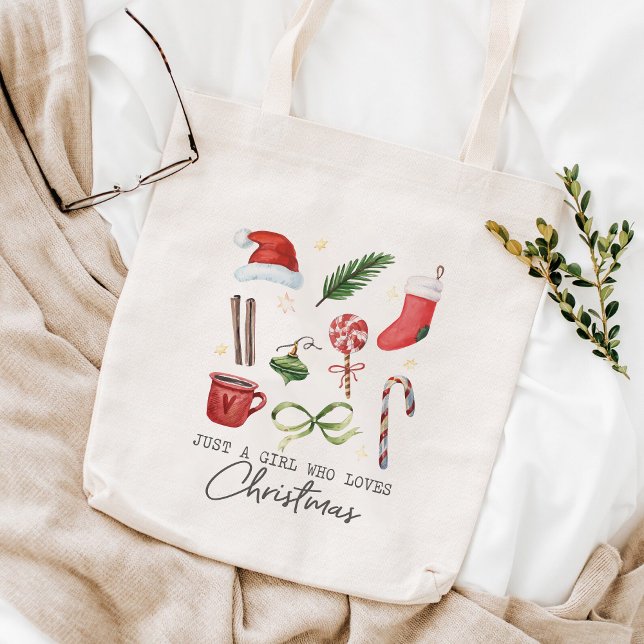 Just A Girl Who Loves Christmas Tote Bag (Creator Uploaded)