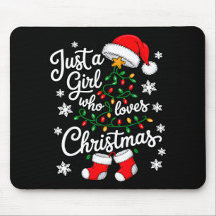 Just A Girl Who Loves Christmas Tree Xmas Mouse Mat