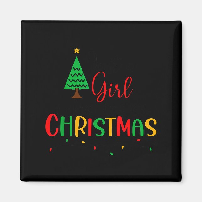 Just A Girl Who Loves Christmas, Women, Girls, Kid Magnet (Front)