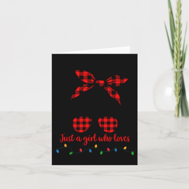 Just A Girl Who Loves Christmas Women Messy Bun Bu Card (Front)