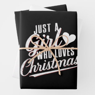 Just A girl Who Loves Christmas  Wrapping Paper Sheet