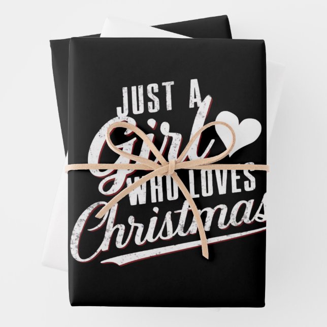 Just A girl Who Loves Christmas  Wrapping Paper Sheet (In situ)